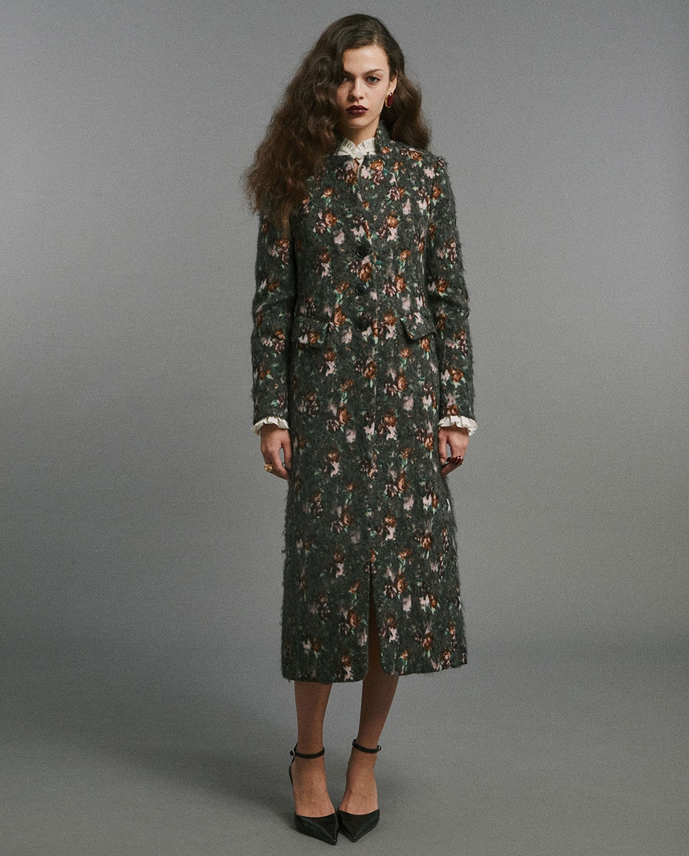 Imagem 1 de Sobretudo com Jacquard Floral