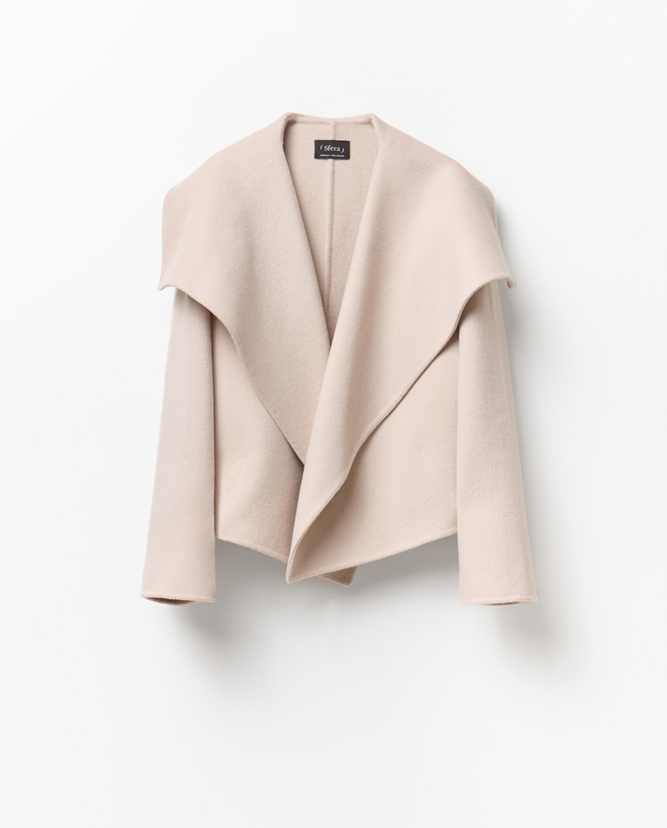 Casaco de Lapelas Handmade Cru-8