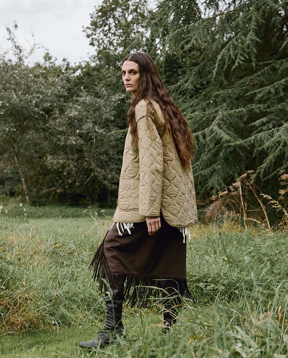 Sobretudo Acolchoado Curto Verde Azeitona-3