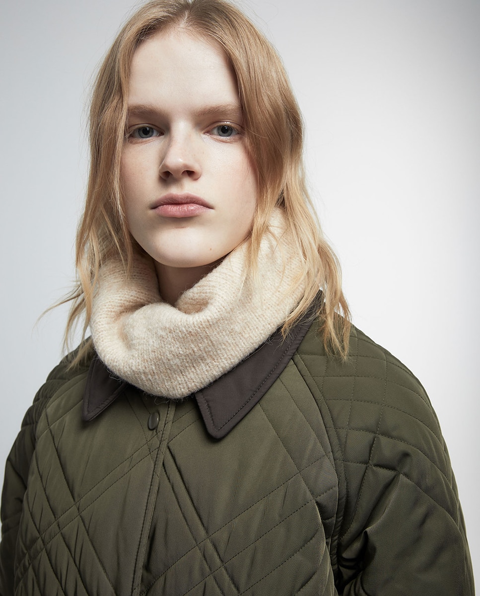 Sobretudo Acolchoado com Gola Caqui-5