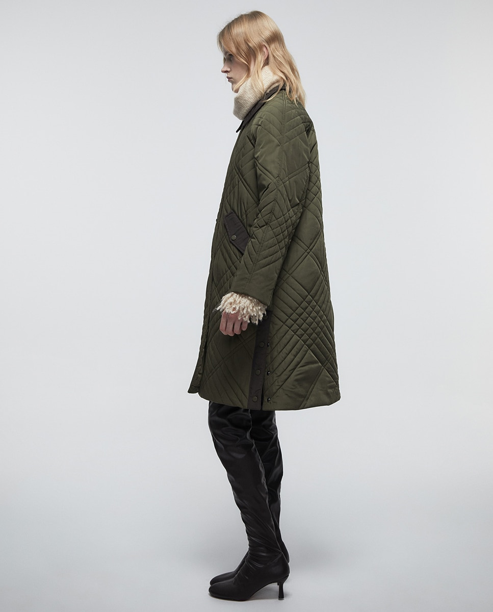 Sobretudo Acolchoado com Gola Caqui-6