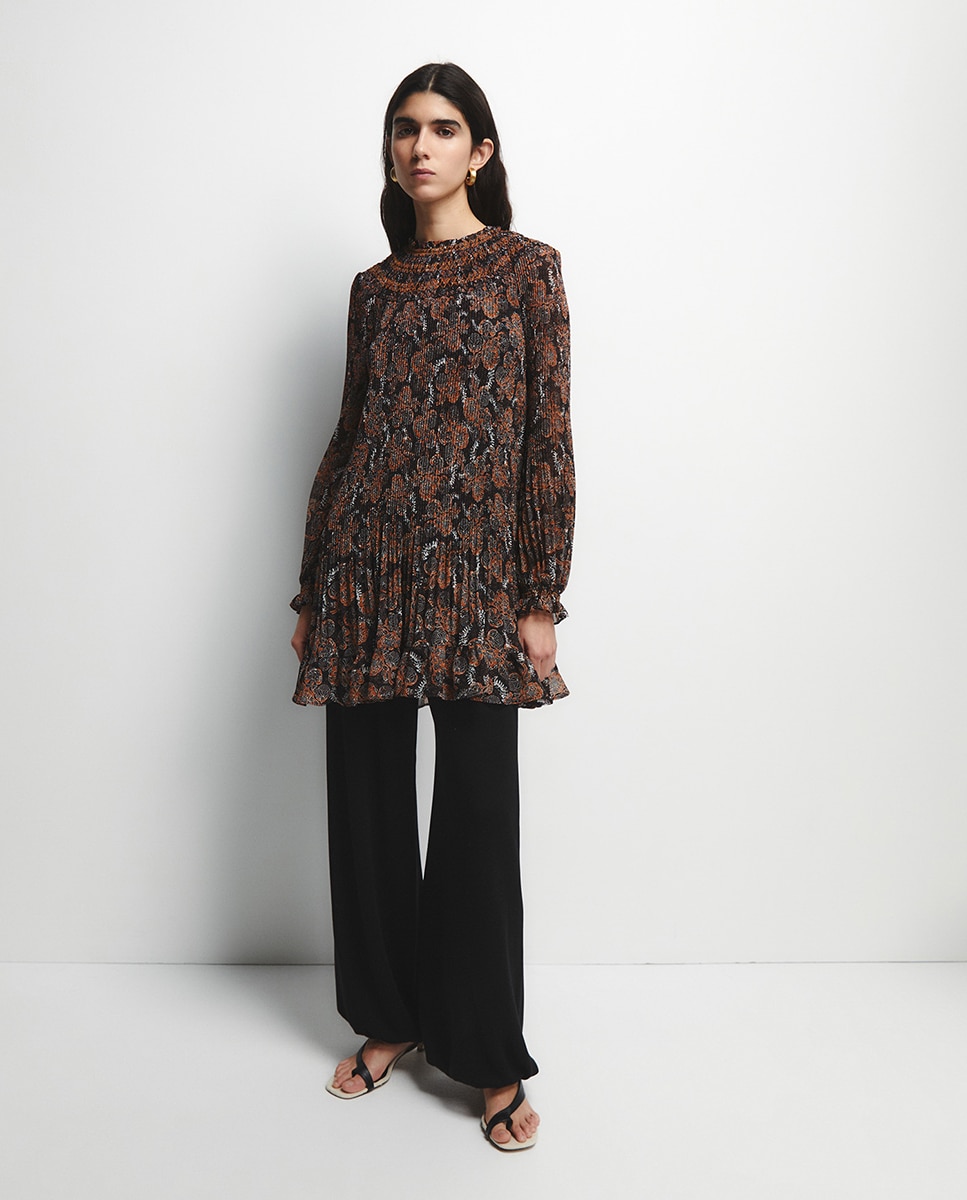 Sfera - Vestido plisado mini.