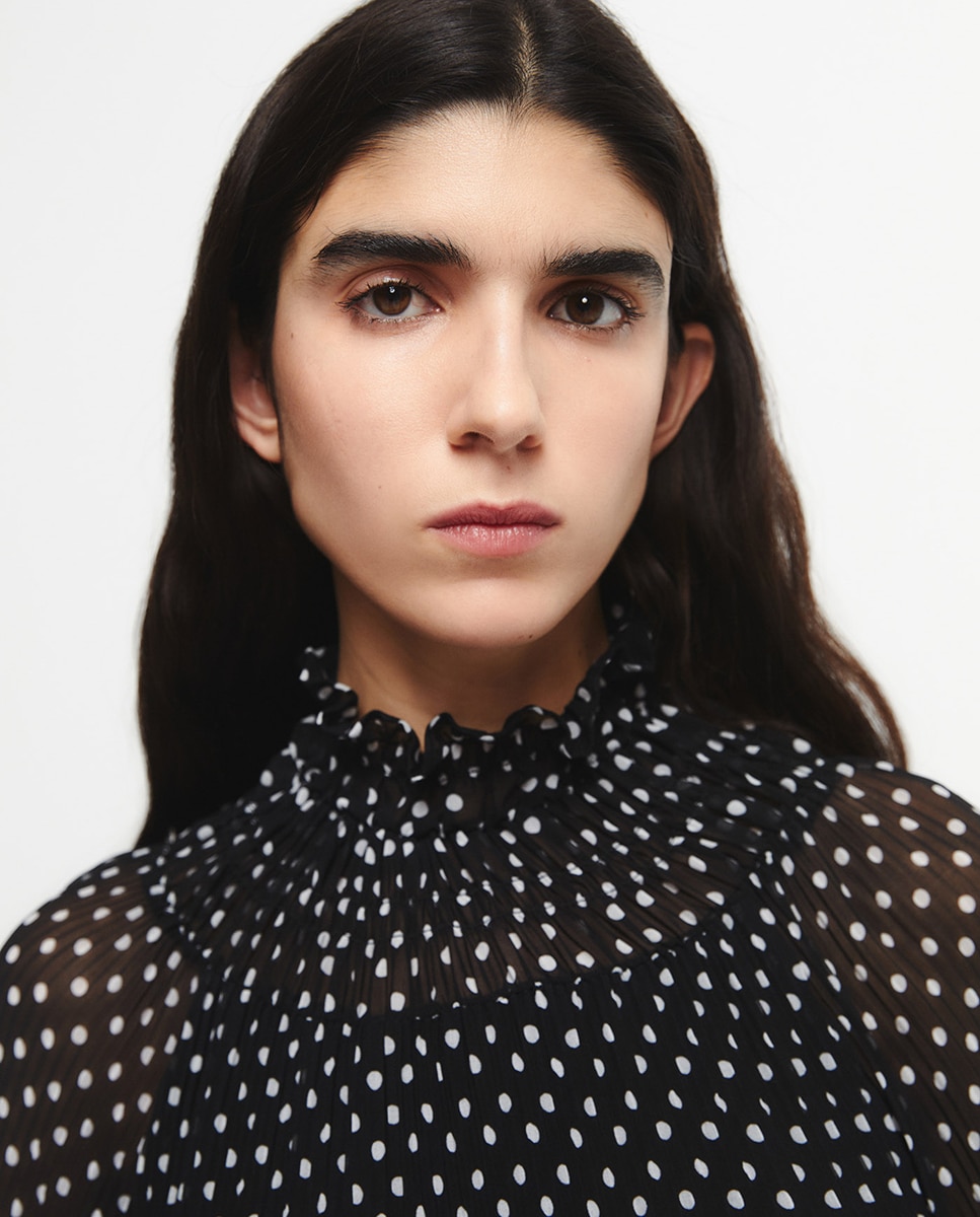 Vestido às Mini Bolinhas Preto-4