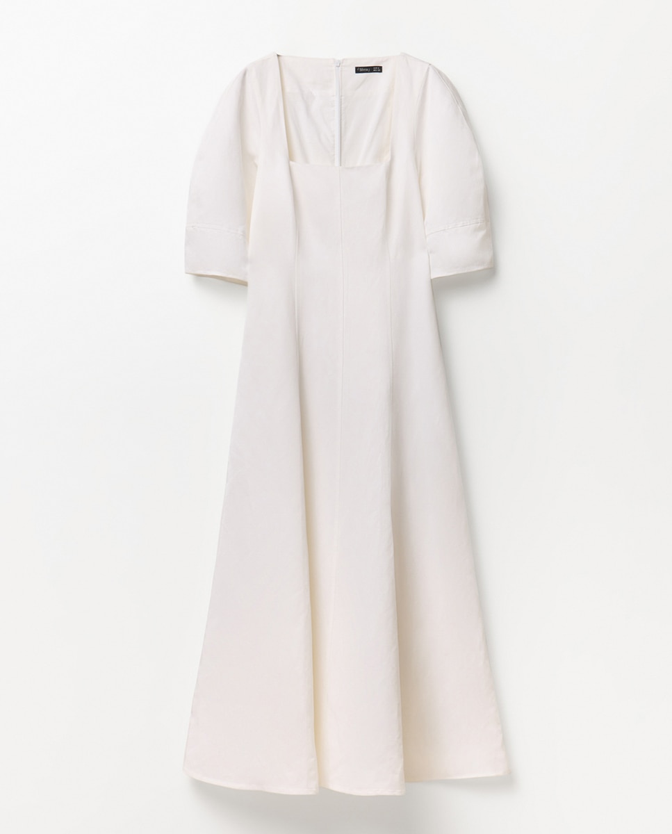 Vestido Midi com Manga Branco-6