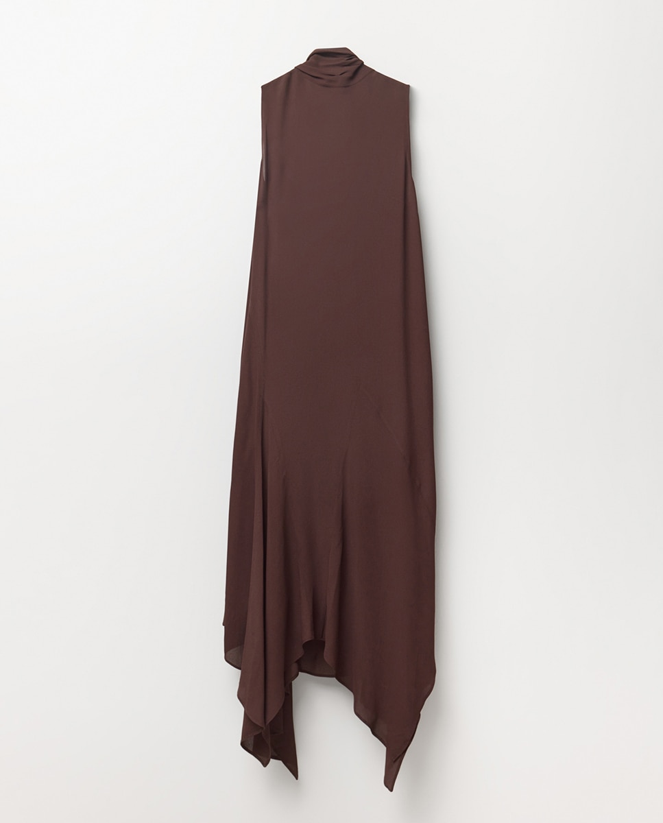 Vestido com Bainha com Bicos Chocolate-8