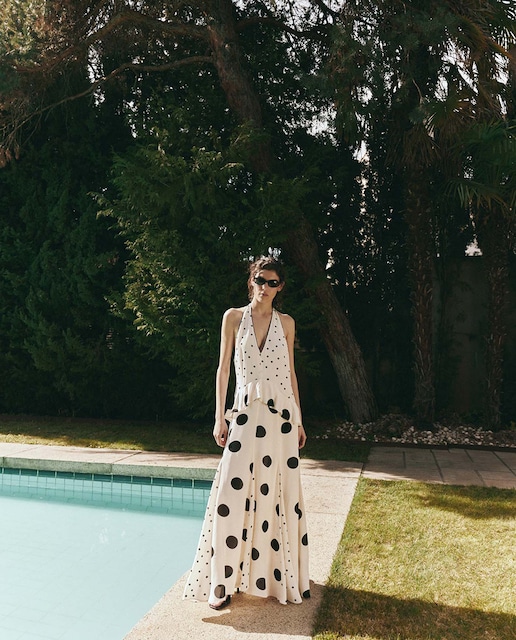 Imagen 0 de Vestido halter lunares