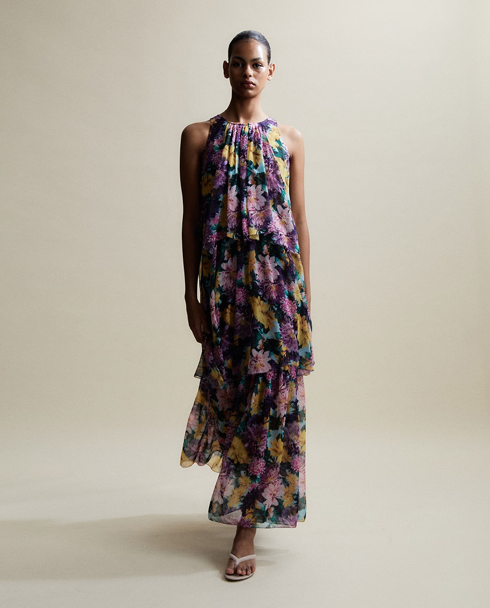 Sfera - Vestido capas flores.