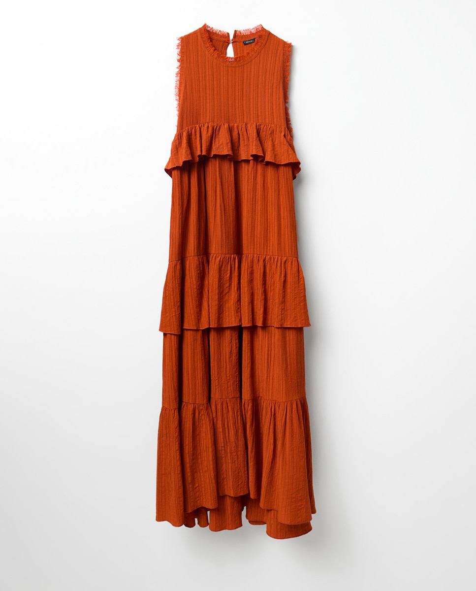 Vestido com Capas - Laranja Laranja-5