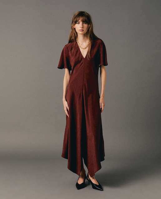 Imagen 0 de Vestido satinado picos