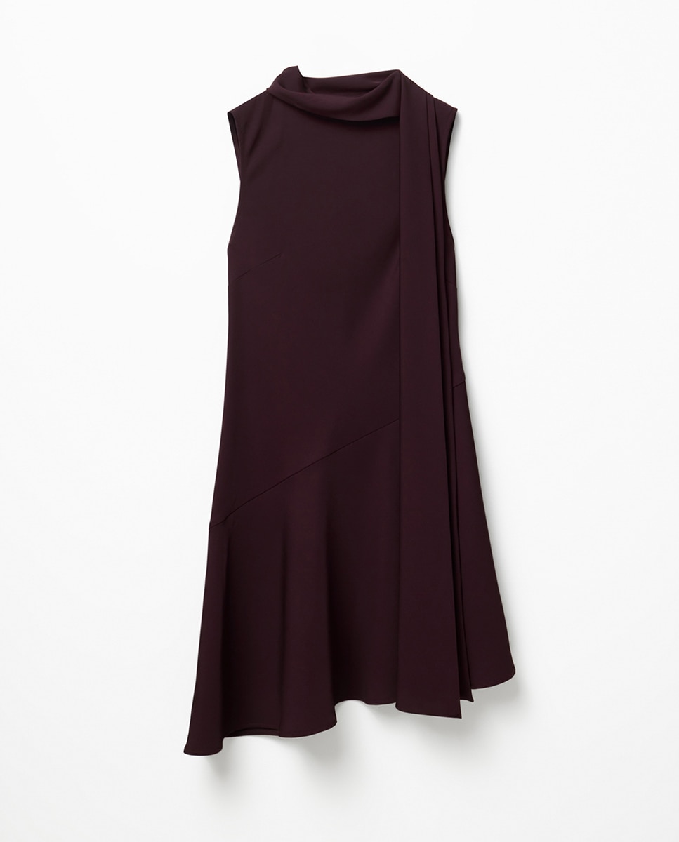 Vestido Mini com Écharpe 291 Beringela-6