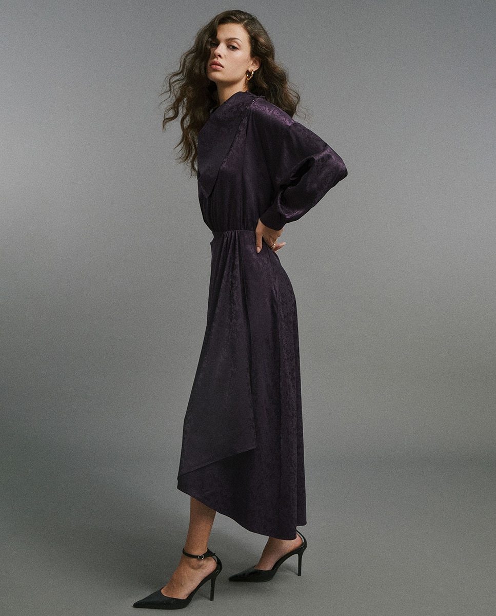 Imagen 3 de Vestido jacquard paÑuelo - Sfera - Morado Morado