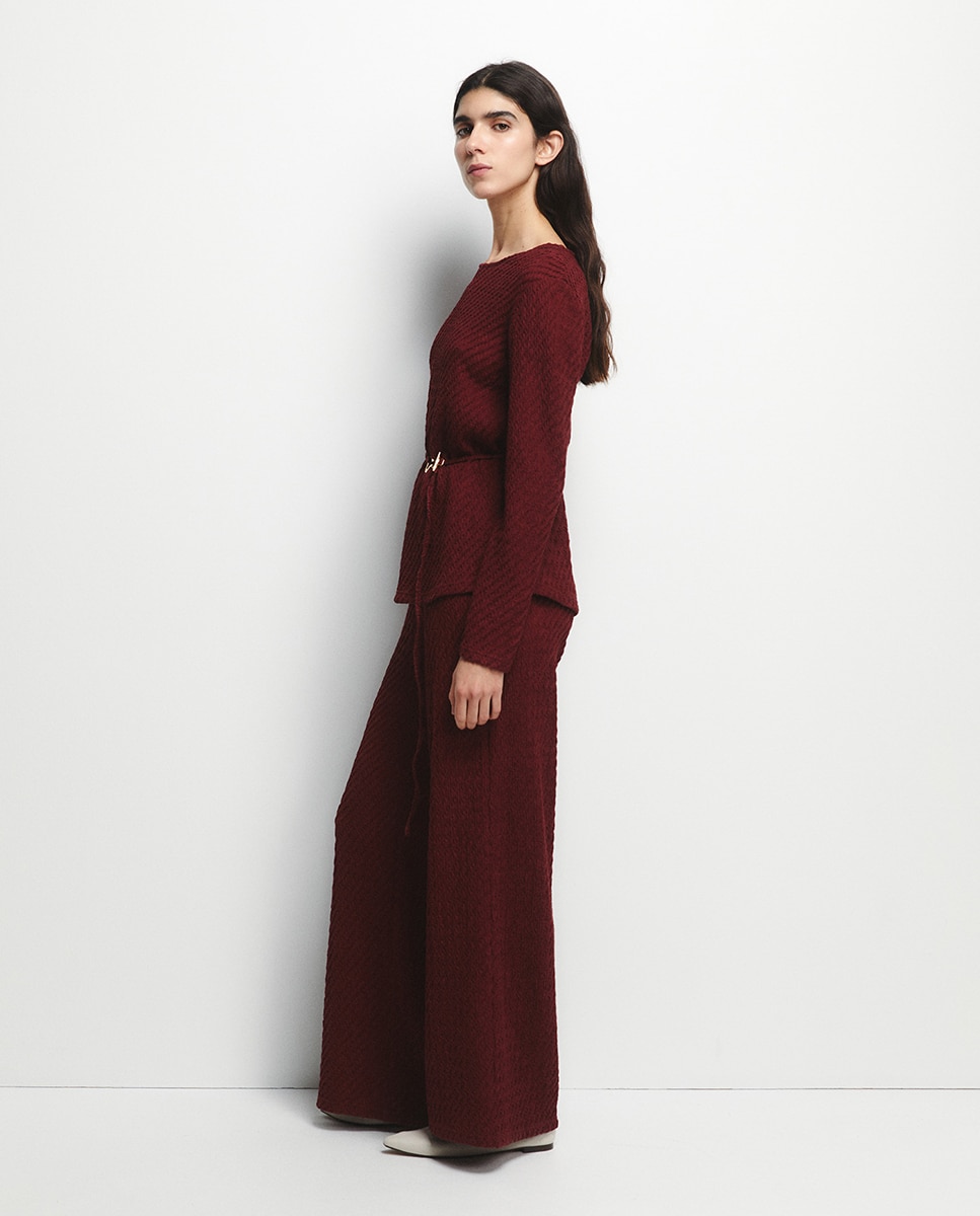 Blusa com Estrutura de Peça Bordeaux-4