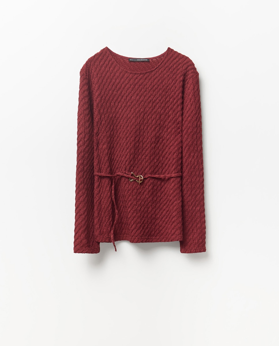 Blusa com Estrutura de Peça Bordeaux-5