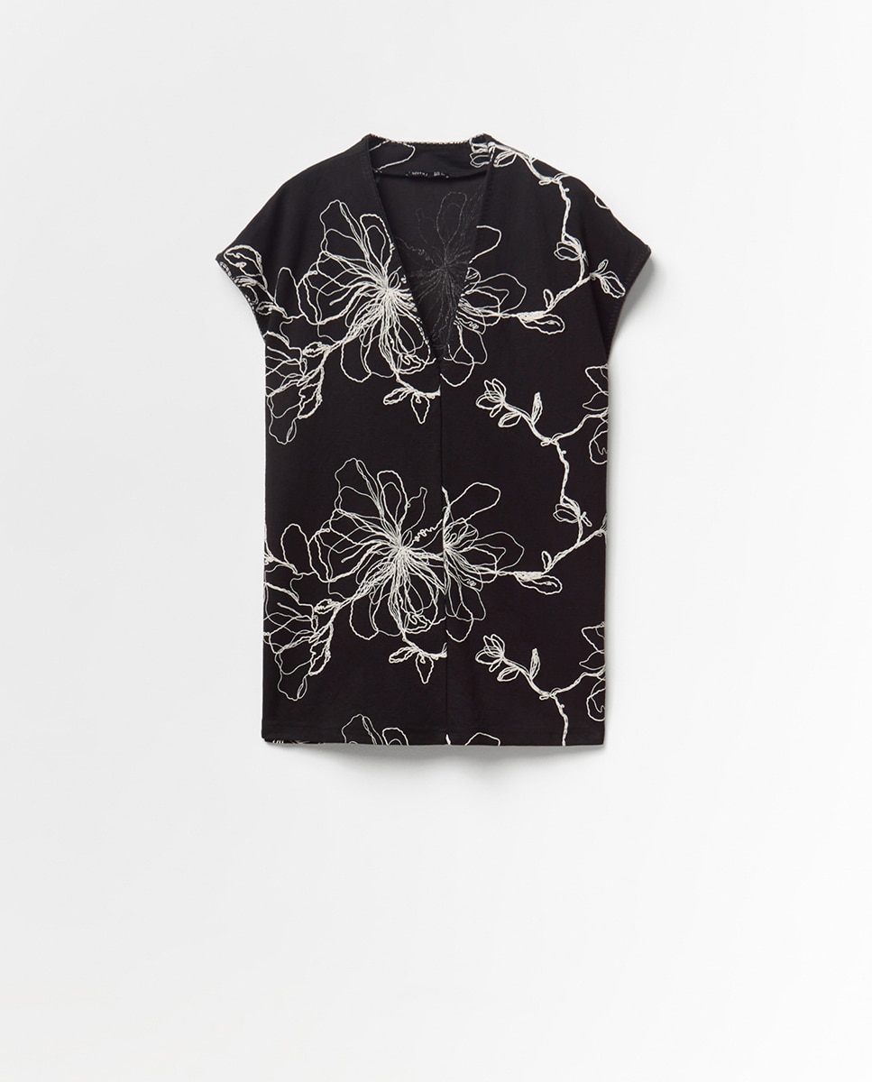 Top de Linho Puff Preto-6