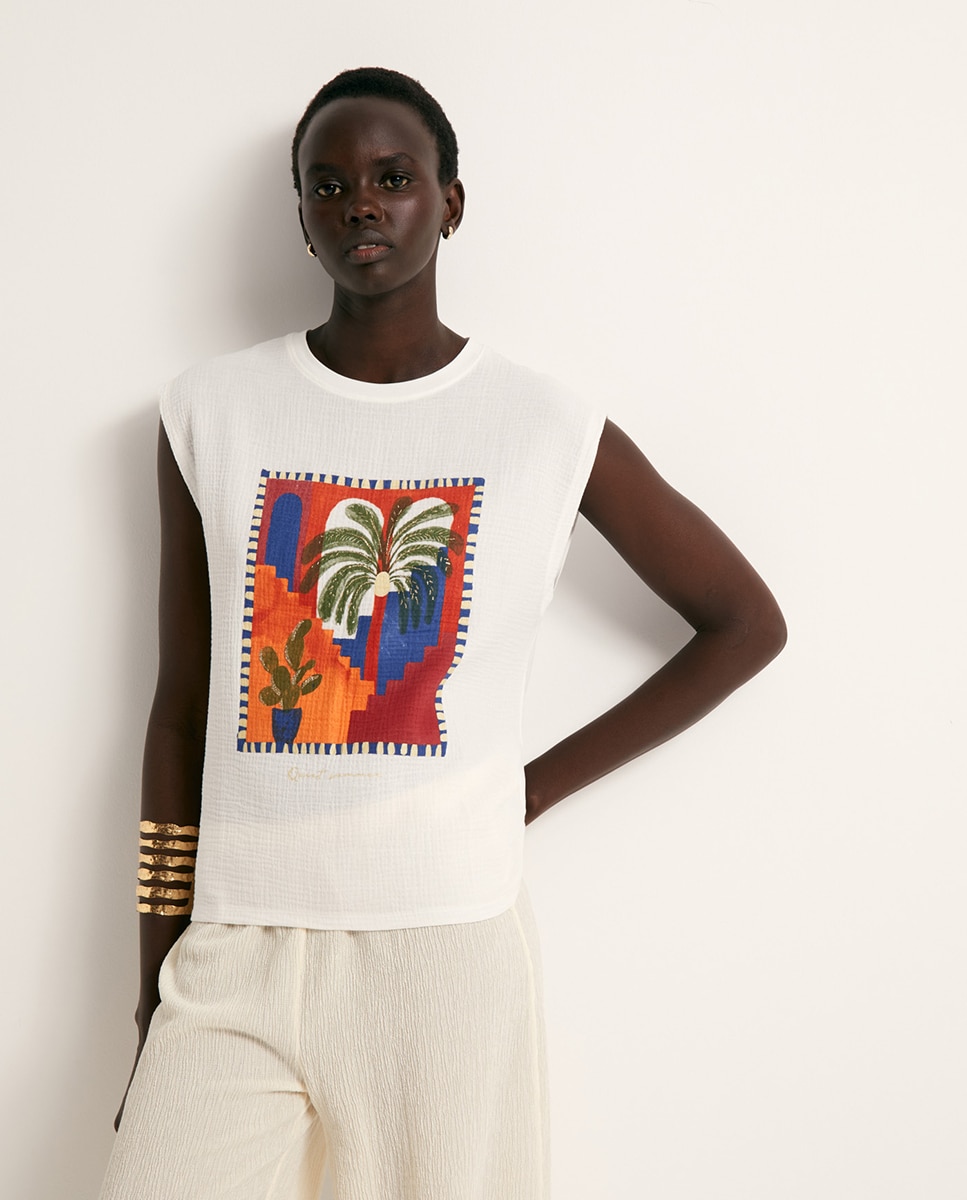 Imagem 0 de T-shirt com Estampado Gráfico