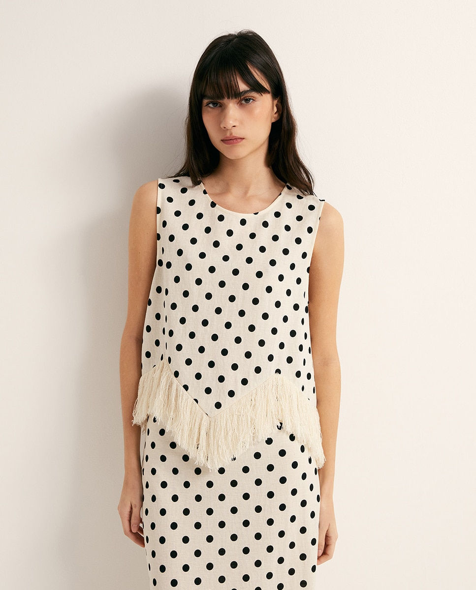 Imagem 0 de Top de Linho com Franjas