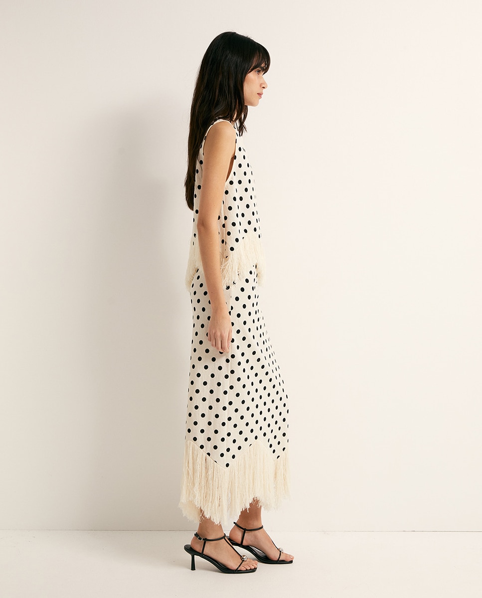 Top de Linho com Franjas Cru-4