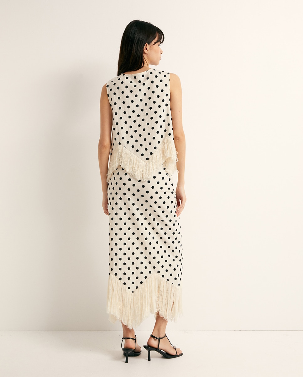 Top de Linho com Franjas Cru-5