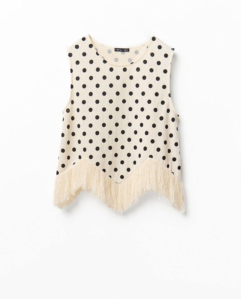 Top de Linho com Franjas Cru-6