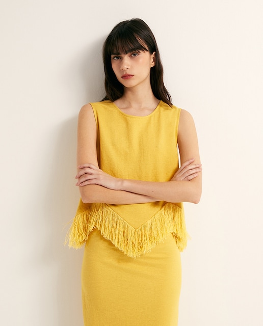 Imagen 0 de Top lino flecos