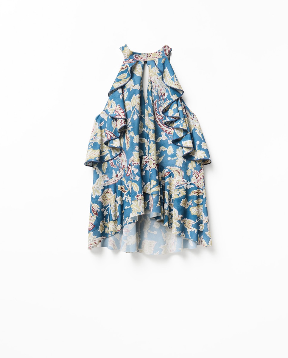 Top de Folhos de Conjunto Azul-6