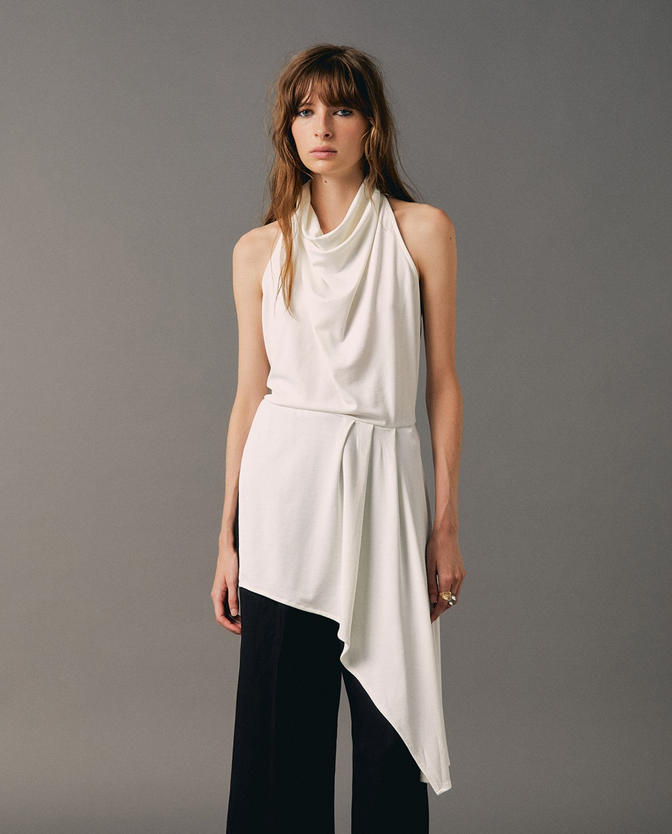 Blusa com Gola Halter 120 Cru-2