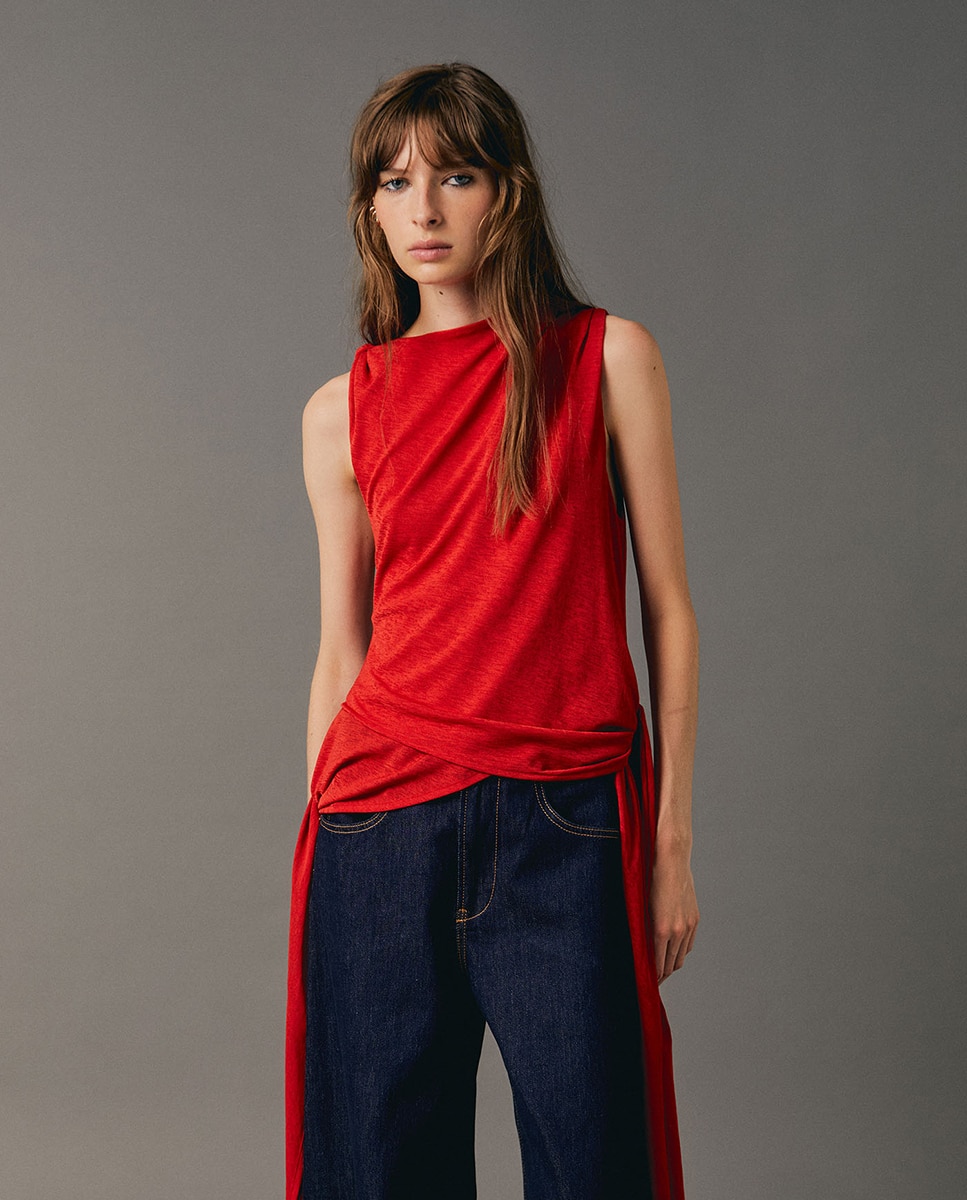 Blusa com Nó 600 Vermelho-3