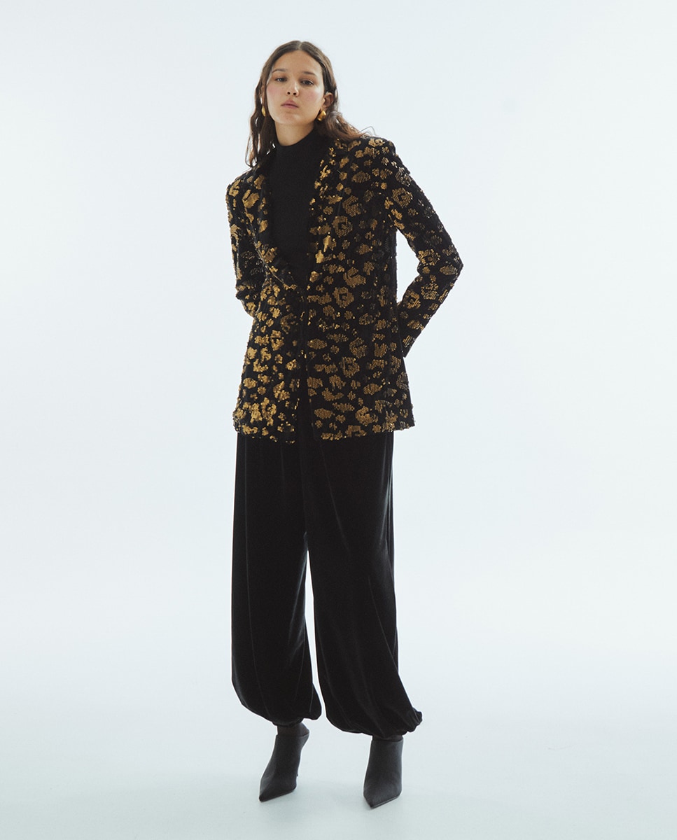 Blazer com Lantejoulas Ouro-2