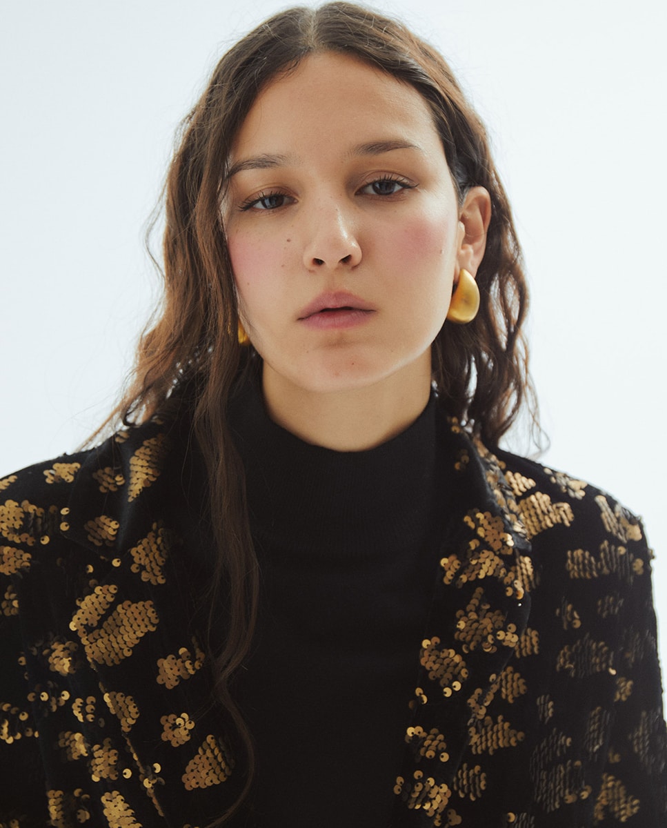 Blazer com Lantejoulas Ouro-3