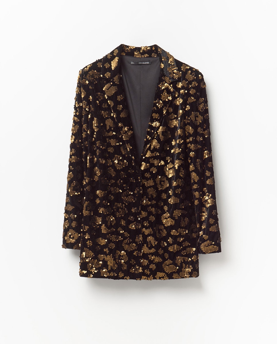 Blazer com Lantejoulas Ouro-7