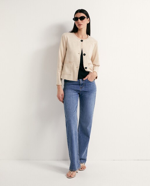 Imagen 0 de Chaqueta antelina detalle