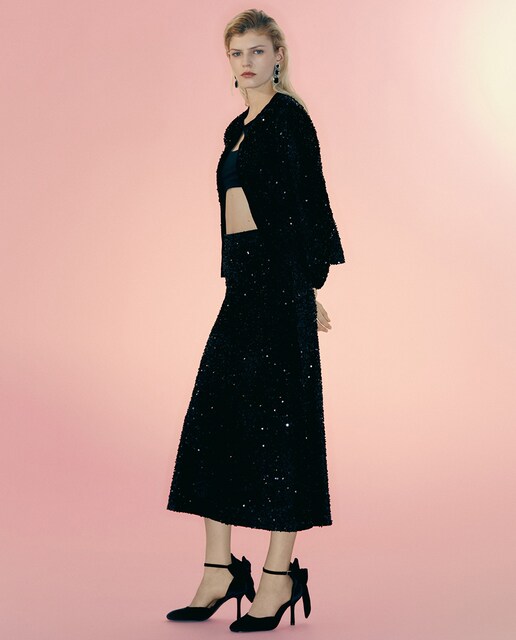 Imagen 0 de Falda midi lentejuelas