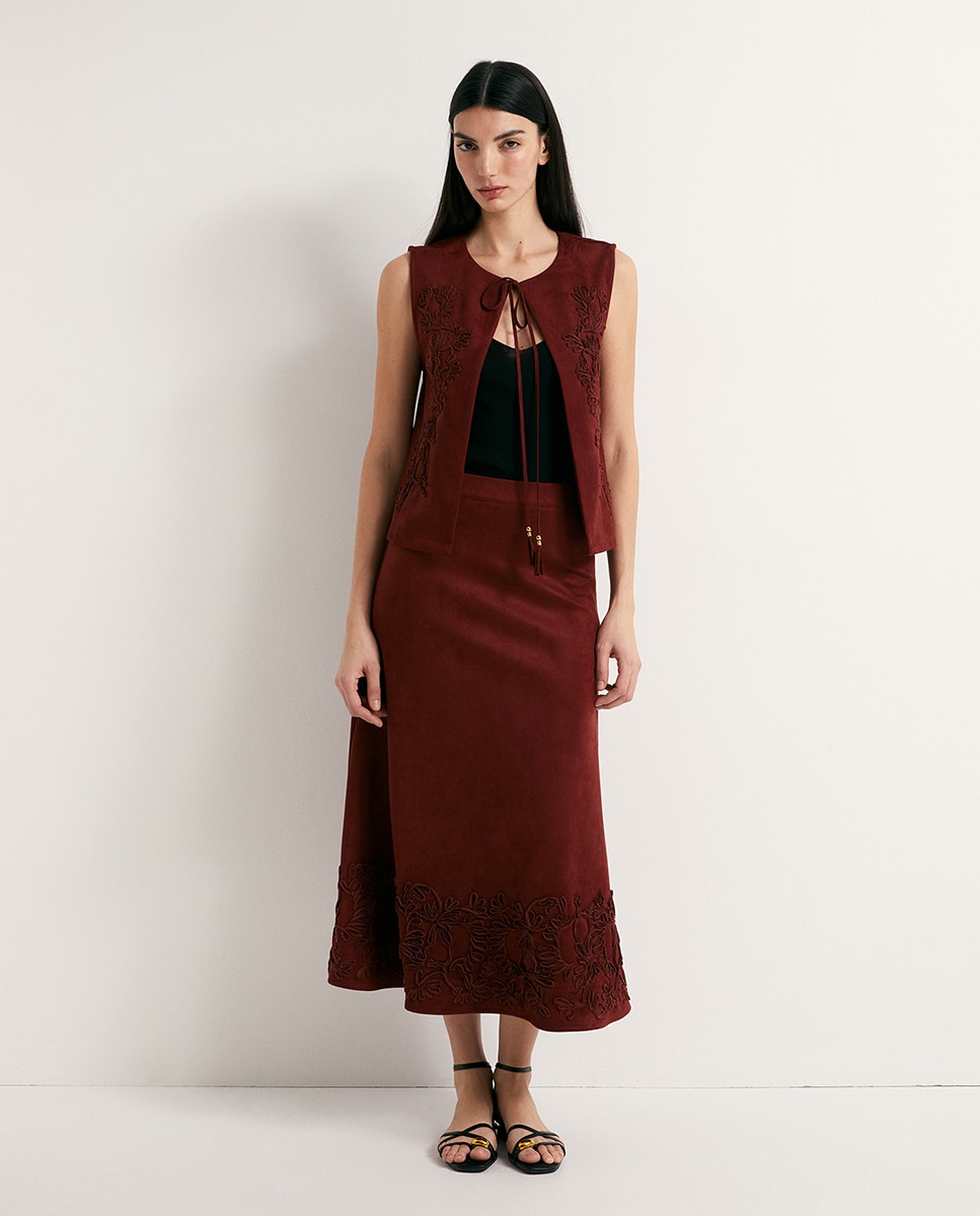 Imagem 0 de Saia de Camurcina com Bordado