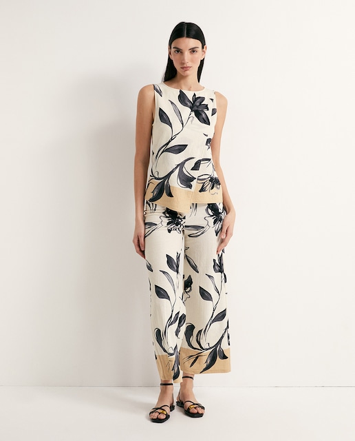 Imagen 0 de Pantalón lino estampado