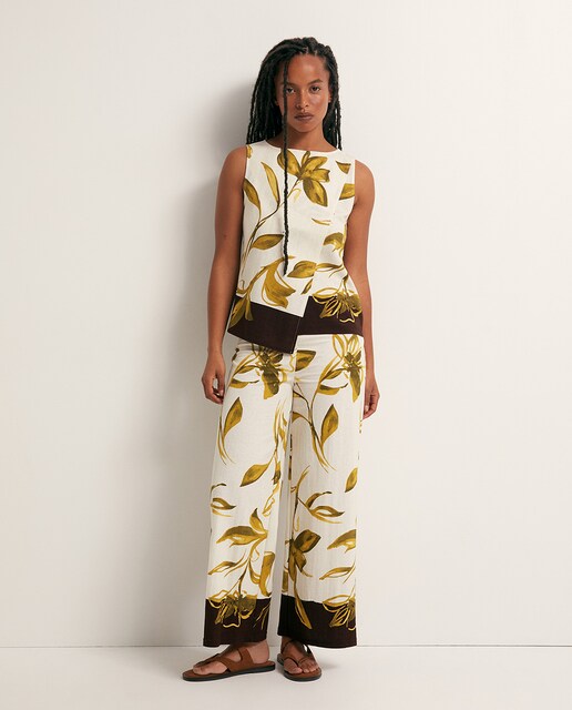 Imagen 0 de Pantalón lino estampado