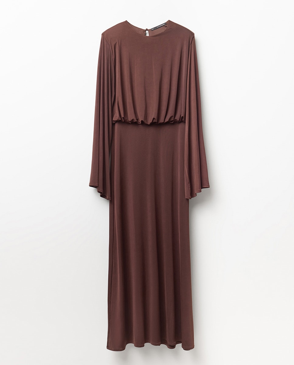 Vestido comprido Grená-6