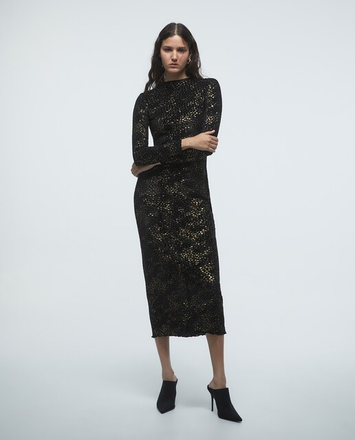 Imagen 0 de Vestido topo flocado