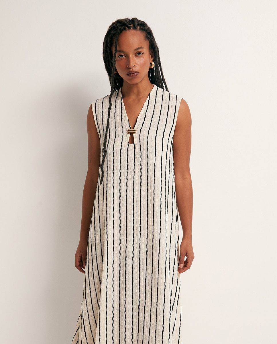 Vestido com Estrutura e Peça Branco-marfim-2