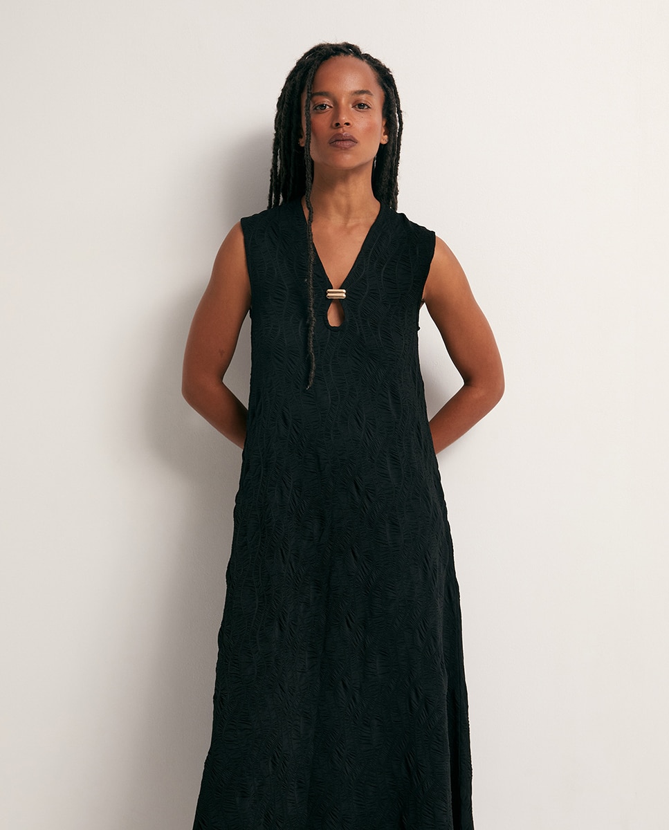 Vestido com Estrutura e Peça Preto-2