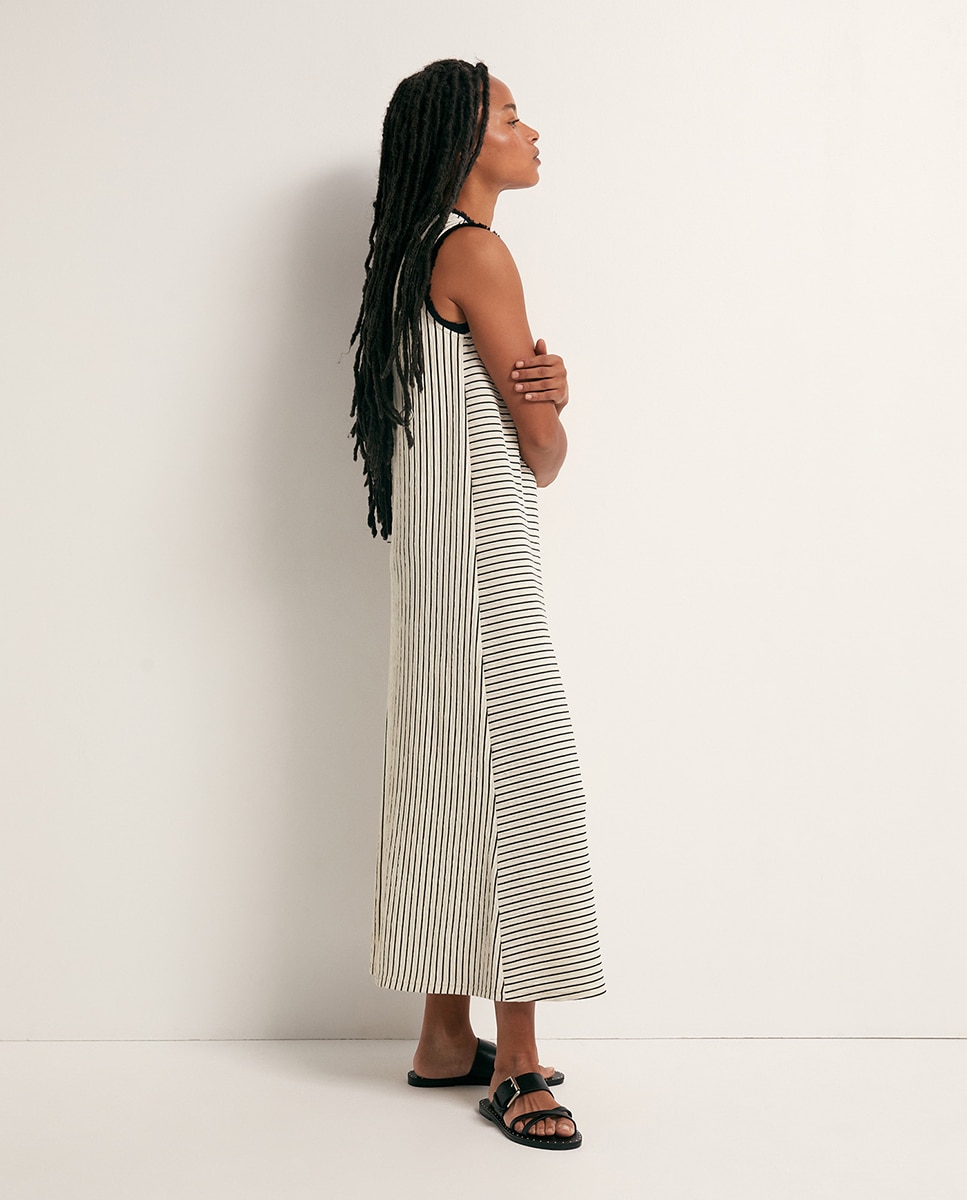 Vestido com Estrutura e Franjas Branco-4