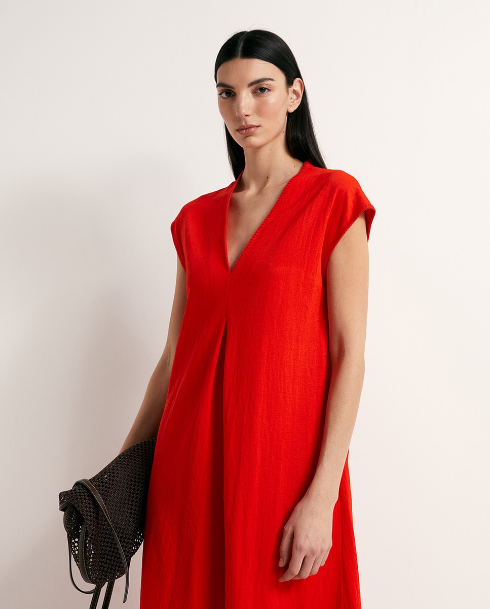 Vestido de Linho Vermelho-2