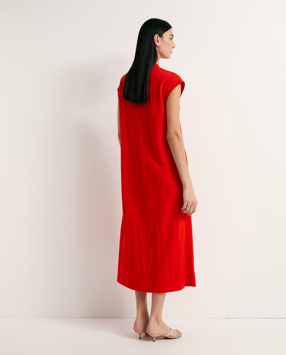 Vestido de Linho Vermelho-4