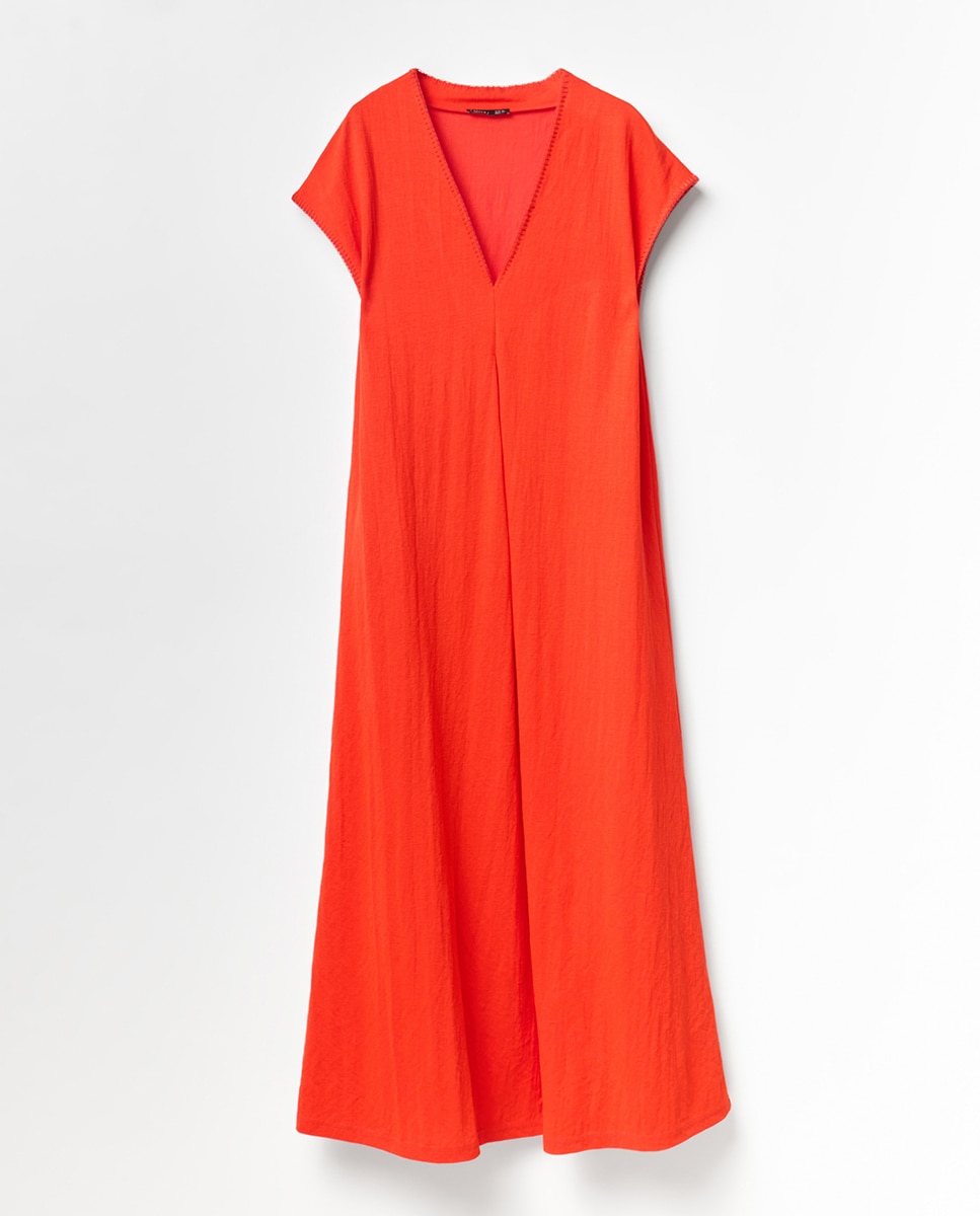 Vestido de Linho Vermelho-5