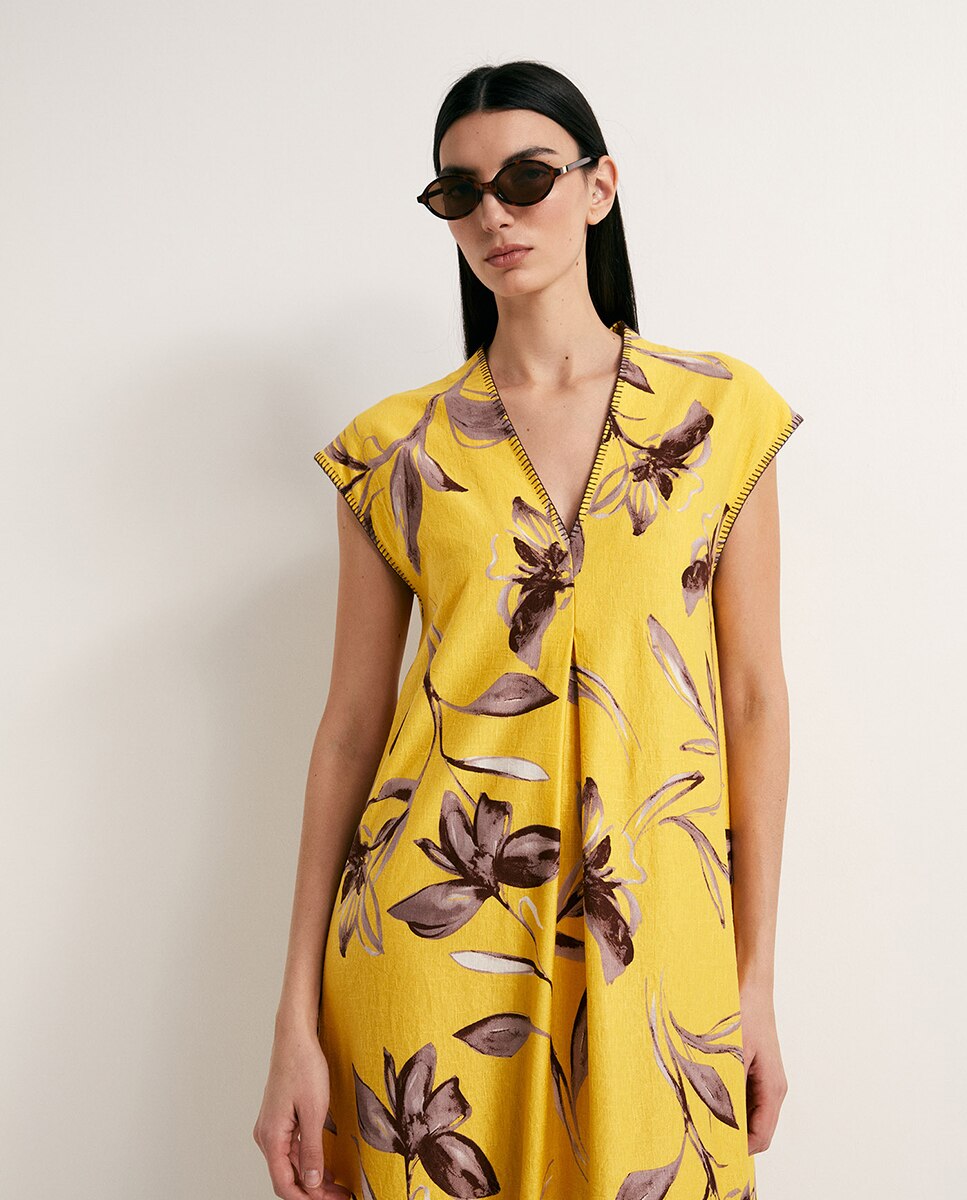 Vestido de Linho Amarelo-2