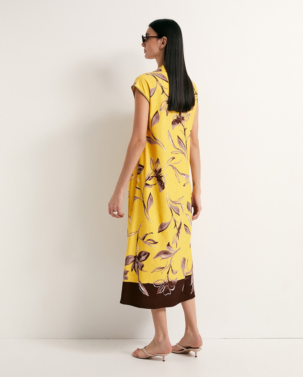 Vestido de Linho Amarelo-4