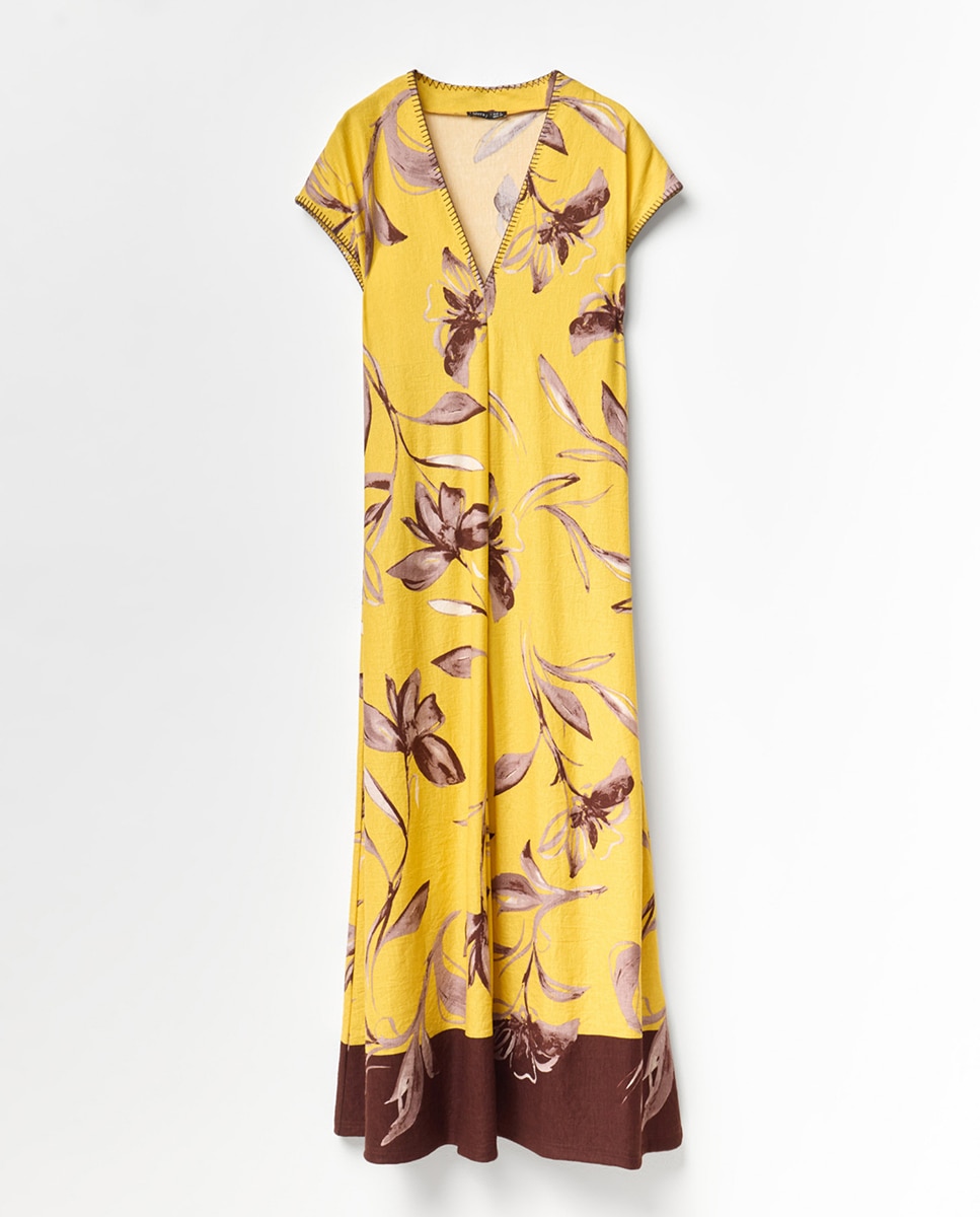 Vestido de Linho Amarelo-5