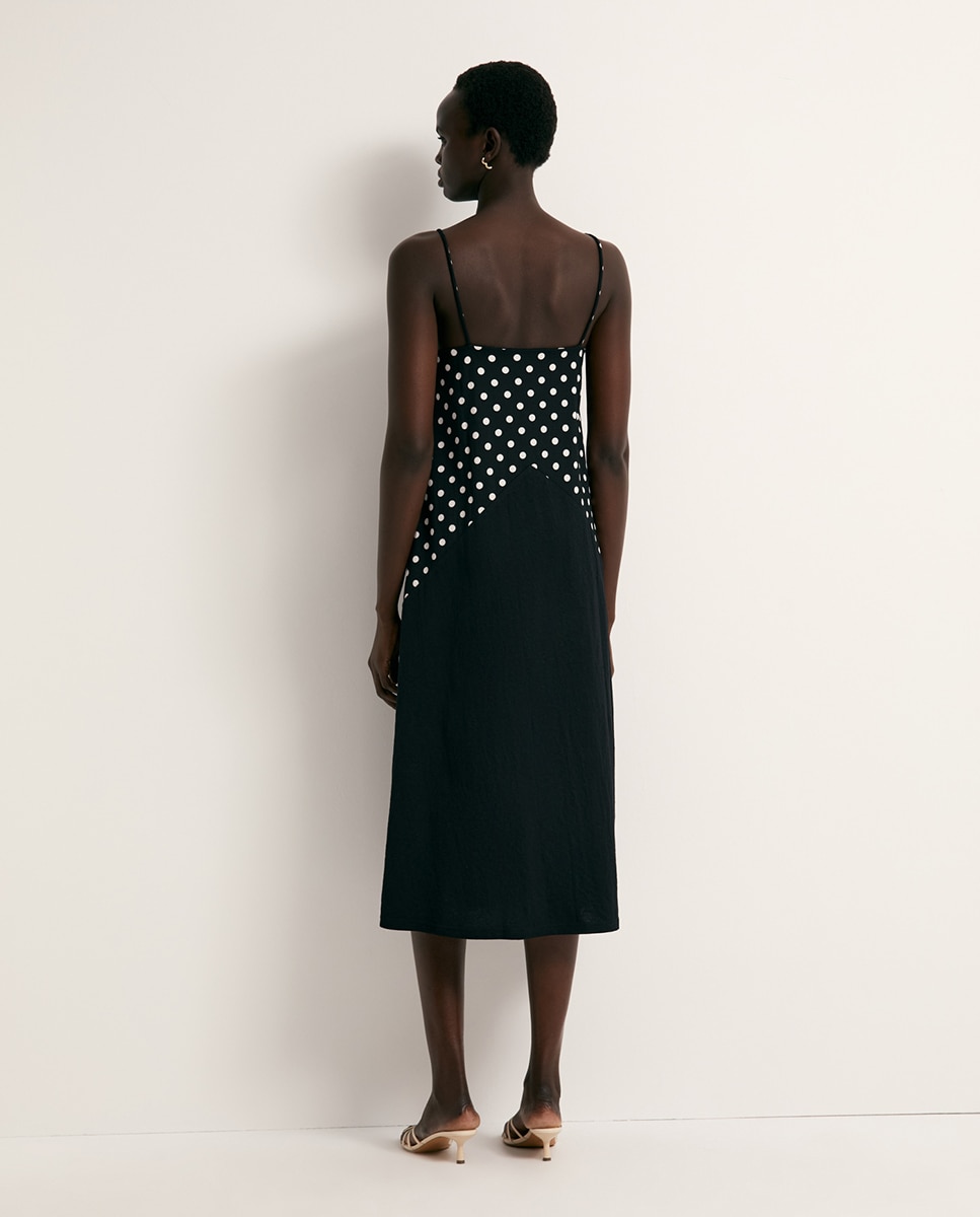 Vestido com Color Block Preto-5