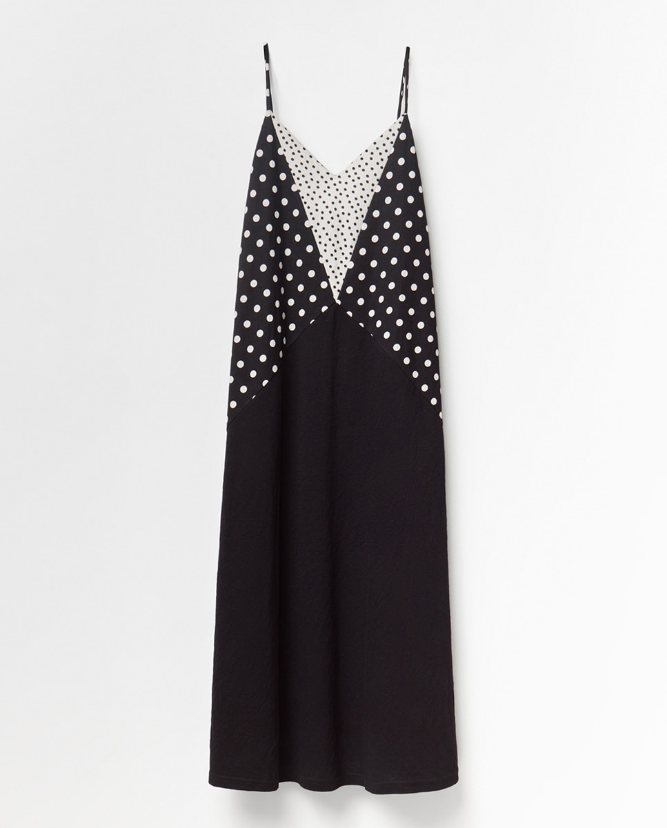 Vestido com Color Block Preto-6