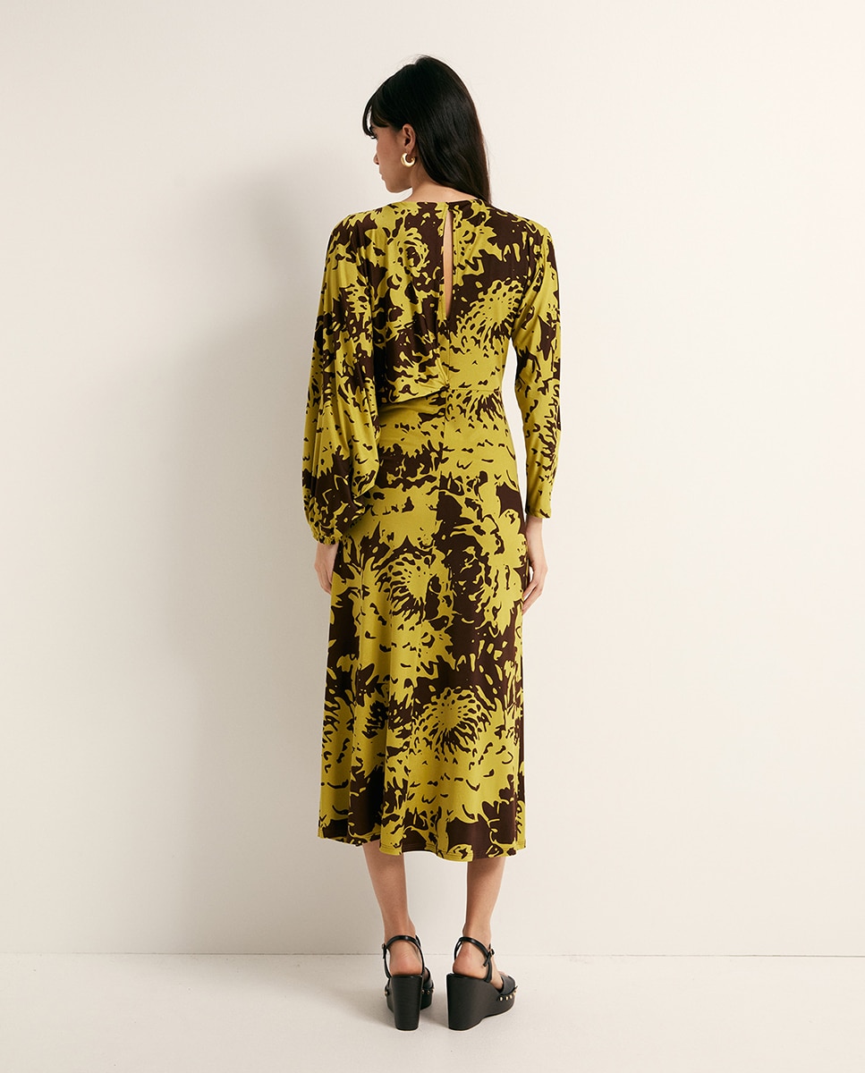 Vestido com Capa Amarelo-5