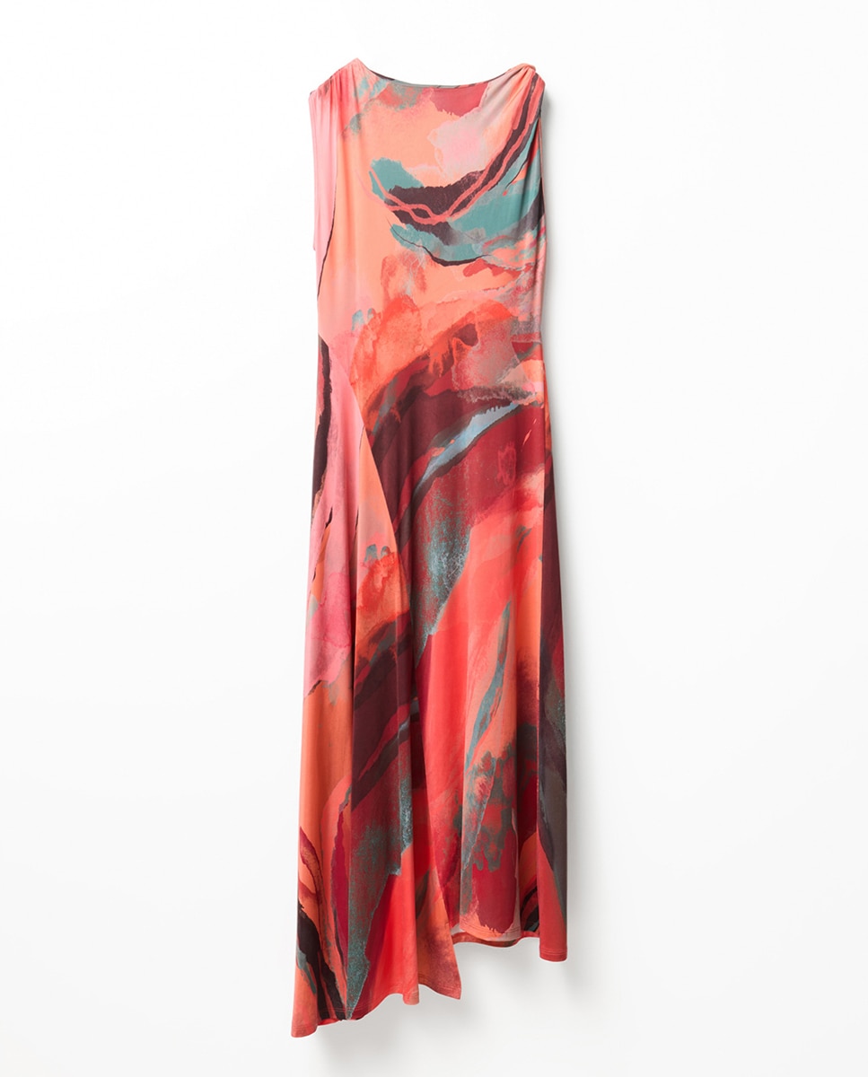 Vestido com Roda em Poliamida Vermelho-6